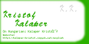 kristof kalaper business card